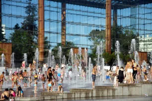 Fountain in Andre Citroen Park in Paris