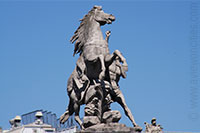 Statue of Galloping Horse at the Place de la Concorde in Paris