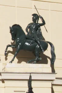 Equestrian statue at the Cirque d'Hiver, Paris