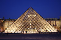The Louvre Pyramid at night