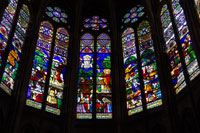 Stained glass windows in the Saint-Denis Basilica, Paris