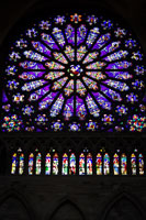 Rose window in the north transept of the Saint-Denis Basilica in Paris