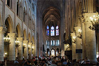Inside the Notre Dame de Paris Cathedral