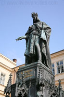 Statue of Charles IV on the Crusaders' Square in Prague