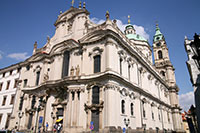 Facade of the St. Nicholas Church in Lesser Town, Prague