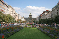 Wenceslas Square seen towards the National Museum