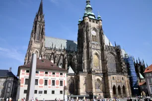 The Cathedral of St Vitus seen from the third courtyard in Prague