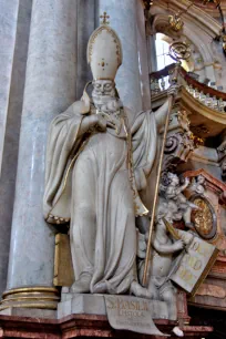 Statue of St. Basil in the St. Nicholas Church in Lesser Town, Prague