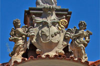 The crest of the Břevnov Monastery in Prague