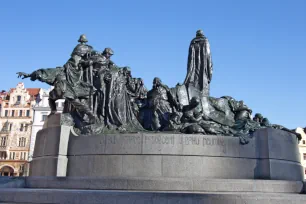 Rear side of the Jan Hus Monument, Prague