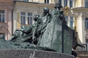 Detail of the Jan Hus Monument, Prague