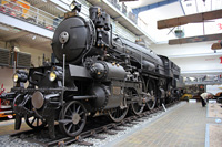 Express steam locomotive 375 Hrboun (Humpback), National Technical Museum in Prague, Czech Republic
