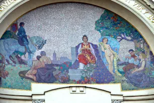 Mosaic lunette at the Municipal House, Prague