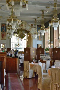 Interior of the restaurant at the Municipal House in Prague