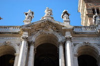 Detail of the front facade of the Saint Mary Major in Rome