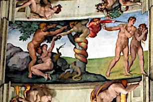 Expulsion from the garden of Eden, Sistine Chapel, Vatican