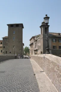 Ponte Fabricio and Caeatani Tower, Tiber Island, Rome