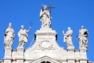 Statues on the facade of the Saint-John Lateran Basilica