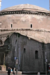 The dome of the Pantheon in Rome seen from Piazza della Minerva