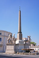 Obelisk and statues of Castor and Pollux at the Piazza del Quirinale in Rome
