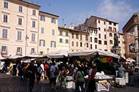 The market on the Piazza Campo de' Fiori in Rome