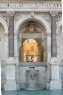 The open middle arch of the Fontana dell'Acqua Paola, Rome