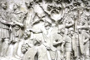 Carved figures on the Column of Trajan in Rome