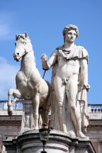 Statue of Castor on top of the Cordonata in Rome
