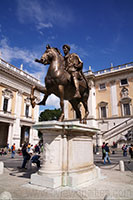 Statue of Marcus Aurelius at the Capitoline Square in Rome