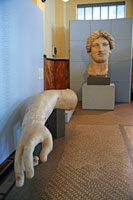 Head and hand of a colossal statue found in Largo Argentina, Centrale Montemartini