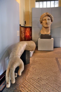 Head and hand of a colossal statue found in Largo Argentina, Centrale Montemartini