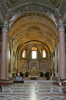 Apse with the painting of the Seven Archangels in the Santa Maria degli Angli in Rome