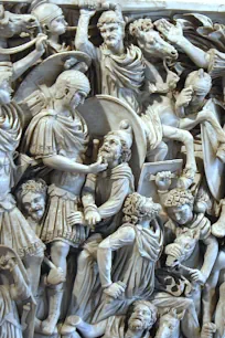 Detail of the Grand Ludovisi Sarcophagus, Palazzo Altemps, Rome