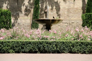 Fountain in the garden of the Villa Farnesina in Rome