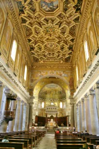 Interior of the Santa Maria in Trastevere, Rome