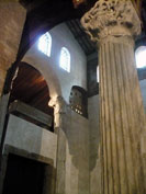 Ancient column in the Santa Maria in Cosmedin, Rome