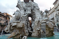Detail of the Fountain of the Four Rivers in Rome