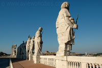 Statues on the front facade of the St. Peter's Basilica in Rome