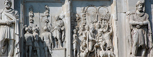 Detail of sculptures on the Arch of Constantine