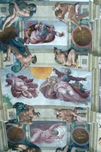 Detail from the ceiling of the Sistine Chapel in the Vatican Museums
