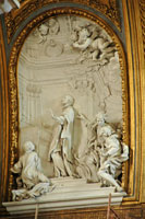 Relief of Loyola of Ignatius in the Gesu church in Rome