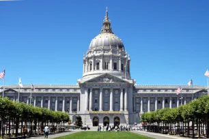 East side of the city Hall, seen from Civic Center Plaza in San Francisco