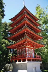 Pagoda in the Japanese Tea Garden at the Golden Gate Park in San Francisco