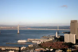 View from the Coit Tower on the Bay Bridge, San Francisco