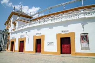 The facade of the Plaza de Toros de la Maestranza in Sevilla