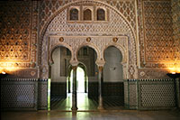 Interior of the Royal Alcazar in Seville, Spain