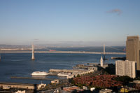 View from the Coit Tower on the Bay Bridge