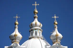 Cathedral Spires, Smolny Monastery, St Petersburg, Russia