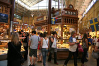 Inside the Östermalmshallen in Stockholm