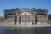 The former Riksbank building, now the parliament